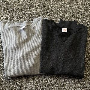 Wonder Nation Boys Gray and Black Crewneck Thermal Sweater Bundle XL-XXL